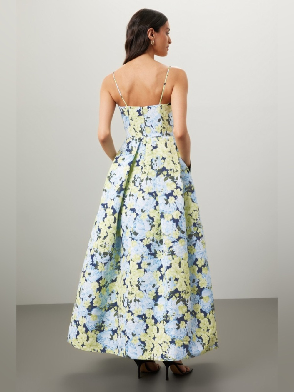 Sachin & Babi green blue floral Beau gown - Picture 3 of 9